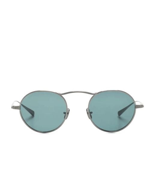 Eyevan 7285 Blue Round-Frame Sunglasses