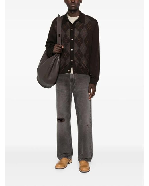 Our Legacy Gray Third Cut Ripped-Detail Jeans for men