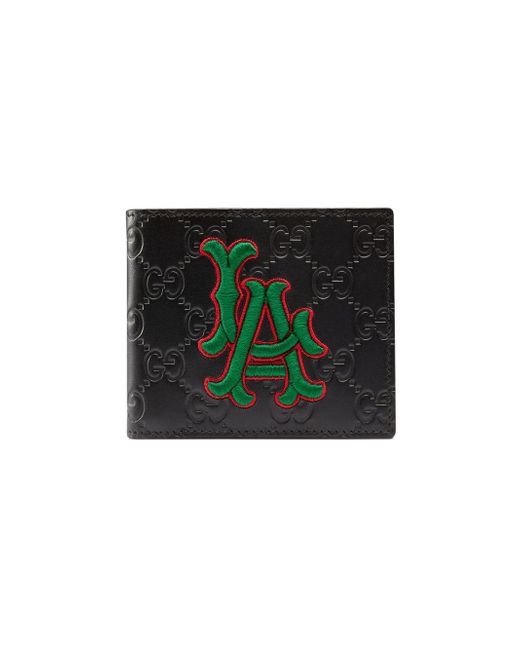 Gucci Leather Wallet With La Angelstm Patch in Black for Men - Save 31% - Lyst