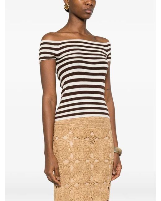Bompard White Striped Top