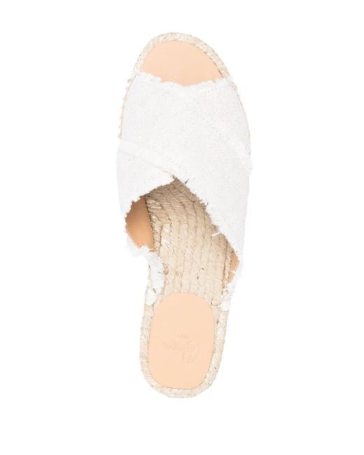 Castaner White Palmera Flat Espadrilles