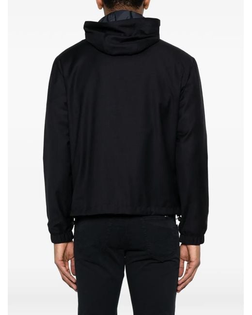 Montecore Black Hooded Zip Jacket for men