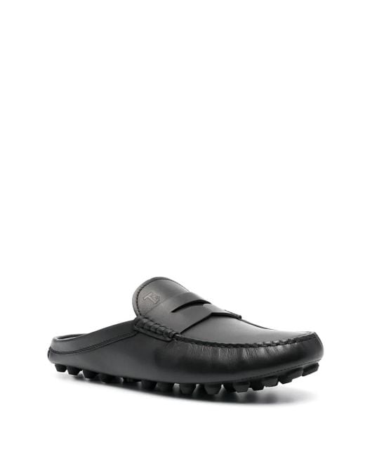 Tod's Black Gommino Bubble Leather Mules for men