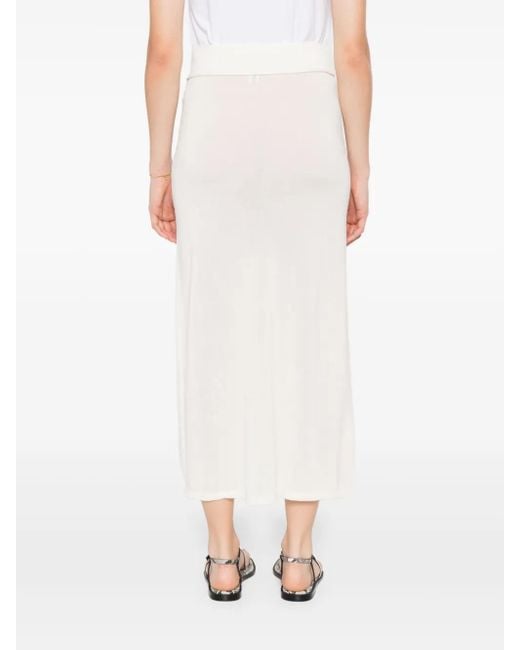 Totême White Long Knit Skirt