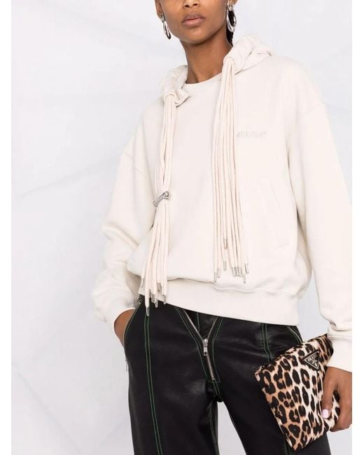 Ambush White Multi Cord Cotton Hoodie Cream