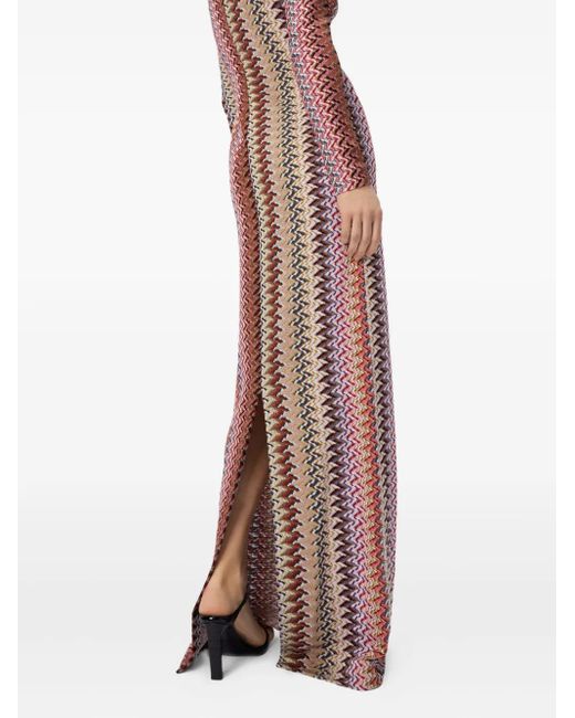Missoni Brown Chevron-Pattern Maxi Dress