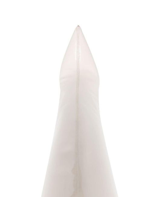 Le Silla White Kira 120mm Patent Wedge Boots