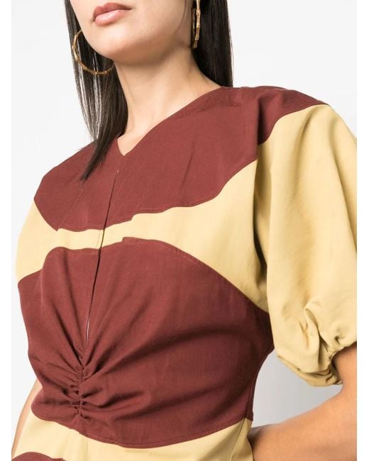 Colville カラーブロック ドレス Red