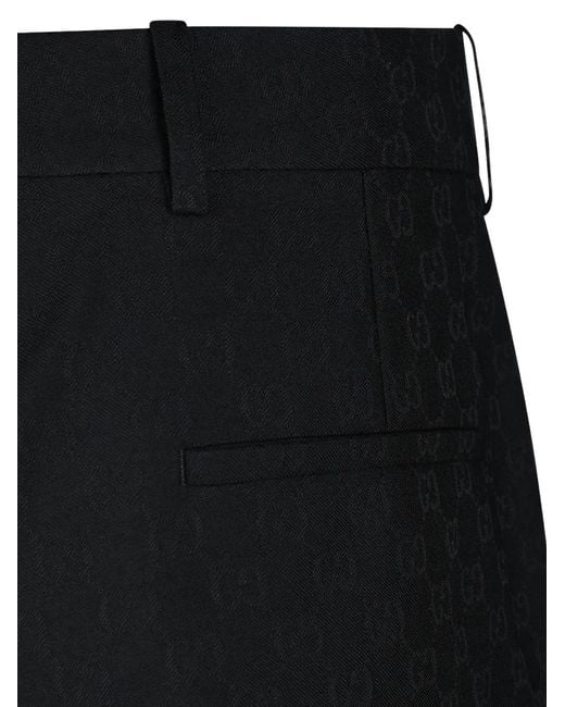 Gucci Black Monogram Trousers for men