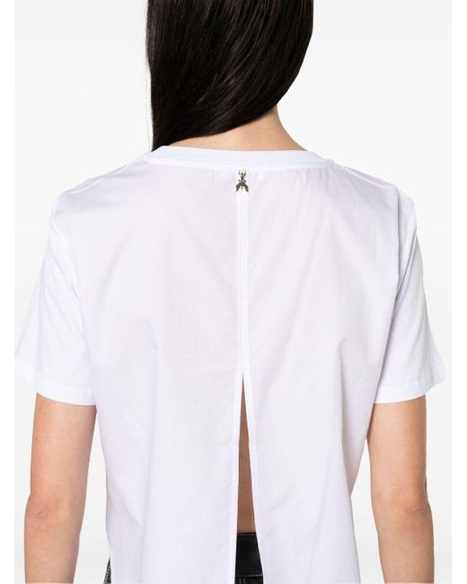 Patrizia Pepe T-shirt Met Asymmetrische Afwerking in het White