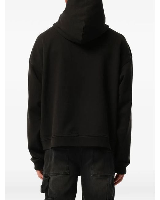 we11done Black Collage-Print Hoodie for men