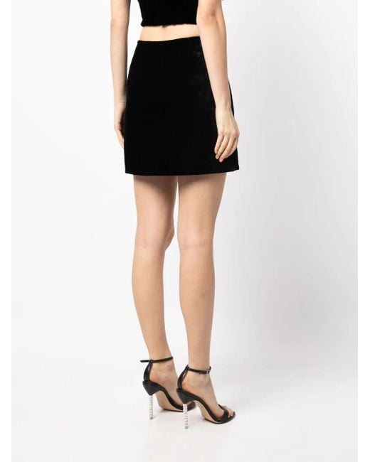 Ermanno Scervino Black Vevlvet A-Line Mini Skirt
