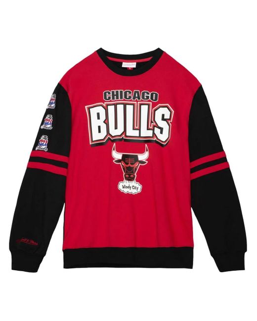Sudadera All Over Crew 2.0 NBA Chicago Bulls Mitchell & Ness de hombre de color Red