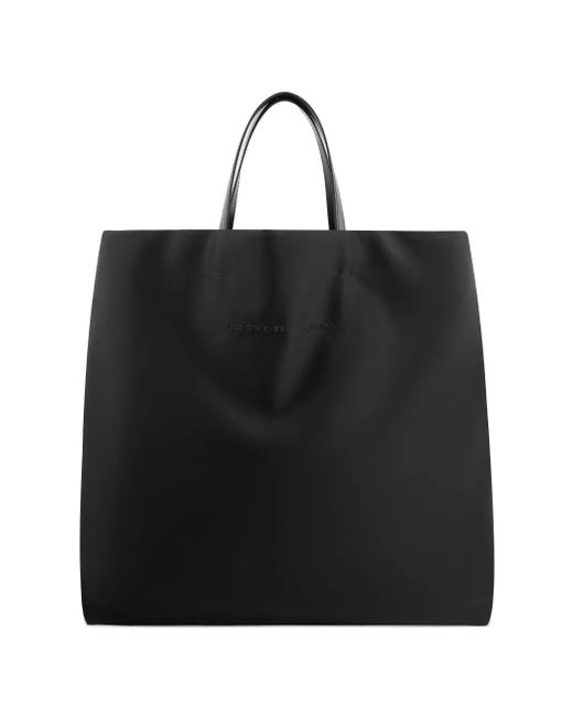 Carven Black Matte-Satin Tote Bag