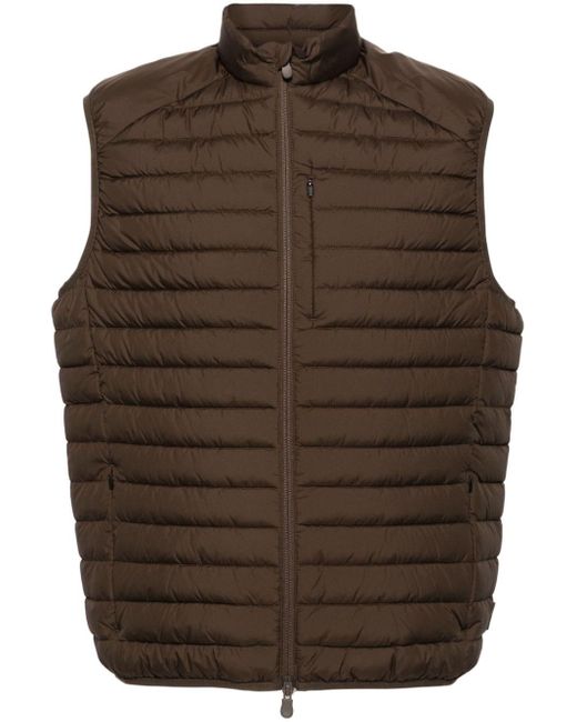 Save The Duck Brown Dave Zip-up Quilted Gilet for men