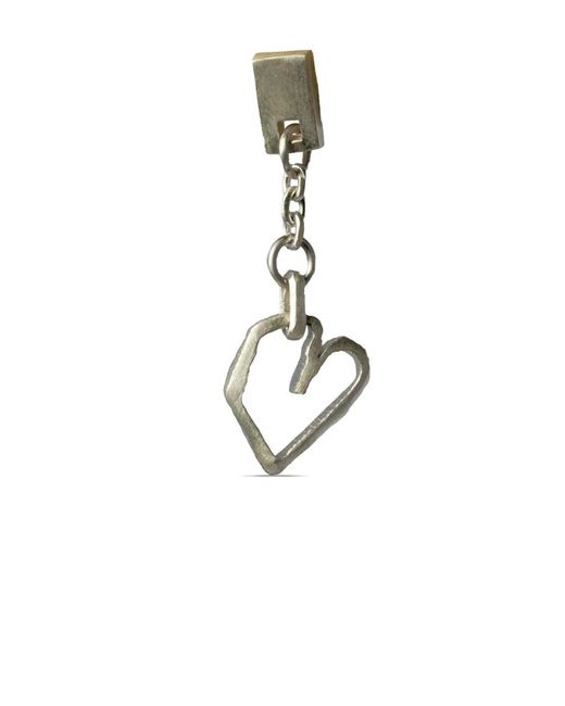 Parts Of 4 White Jazz's Heart Single Drop Earring