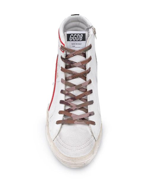 Golden Goose Leer Slide High-top Sneakers in het Wit voor heren - Lyst