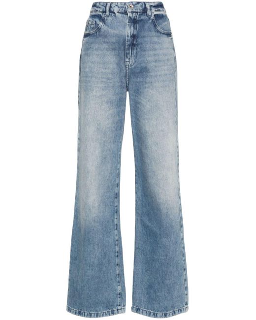 Patrizia Pepe Blue Fly-rivet Straight-leg Jeans