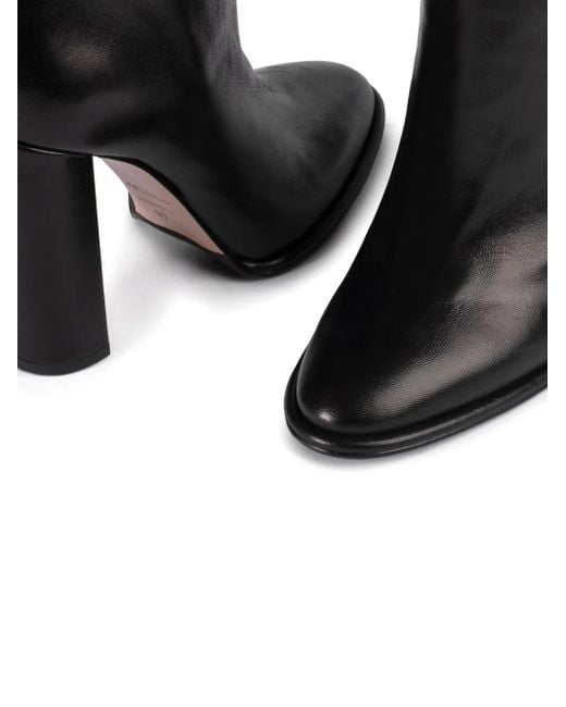 Le Silla Black 110Mm Elsa Block-Heel Leather Boots