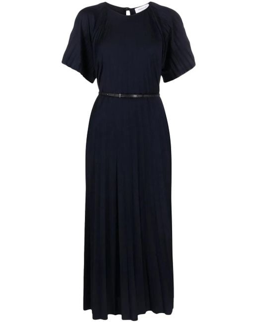 Fabiana Filippi Blue Short Sleeves Midi Dress
