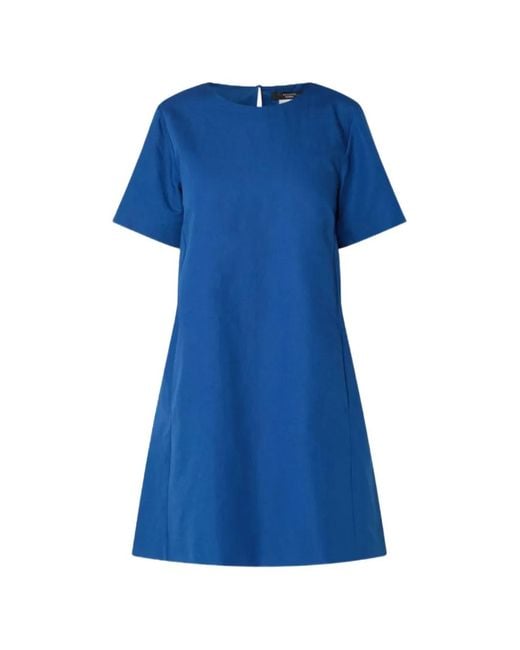 Weekend by Maxmara Blue Short-Sleeve Mini Dress