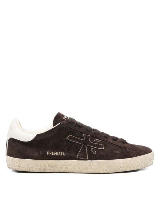 Premiata Brown Leather Sneakers