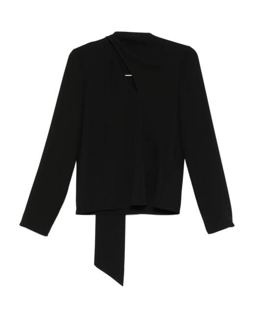 Patrizia Pepe Sash Fluid Blouse Black