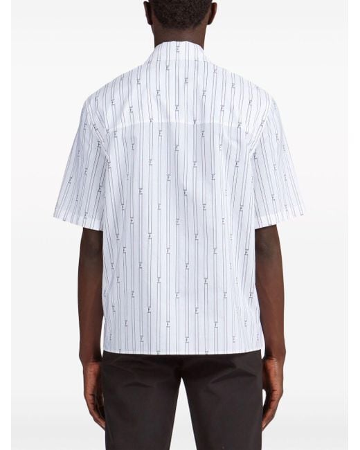 Camisa con logo estampado Ferragamo de hombre de color White