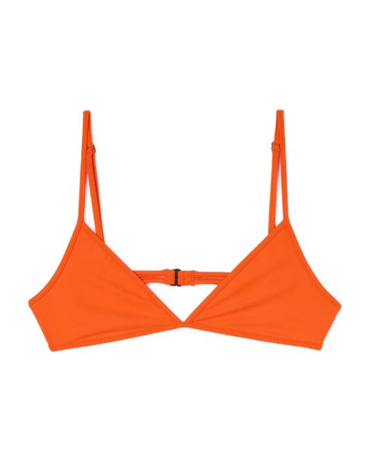 Sunnei Orange Triangle Reversible Bikini Top