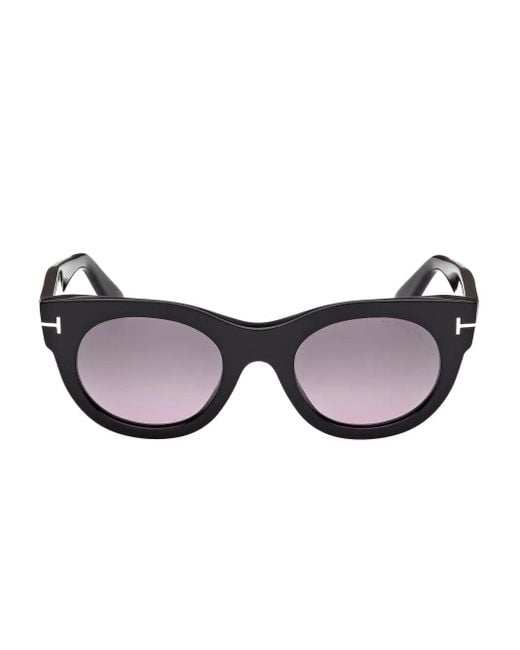 Tom Ford Black Round-Frame Sunglasses