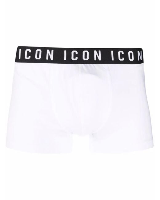 Boxer À Taille À Logo DSquared² pour homme en coloris White