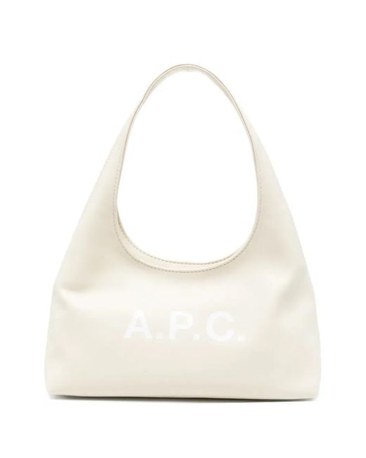 A.P.C. White Baby Ninon Tote Bag