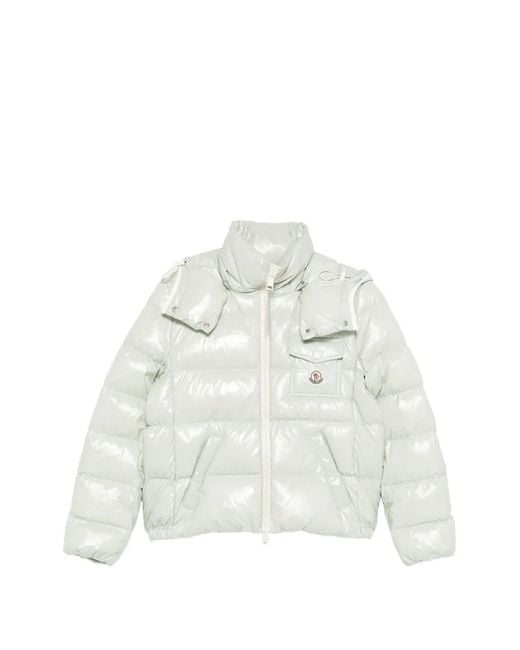 Moncler Andro Gewatteerd Glanzend Jack in het White