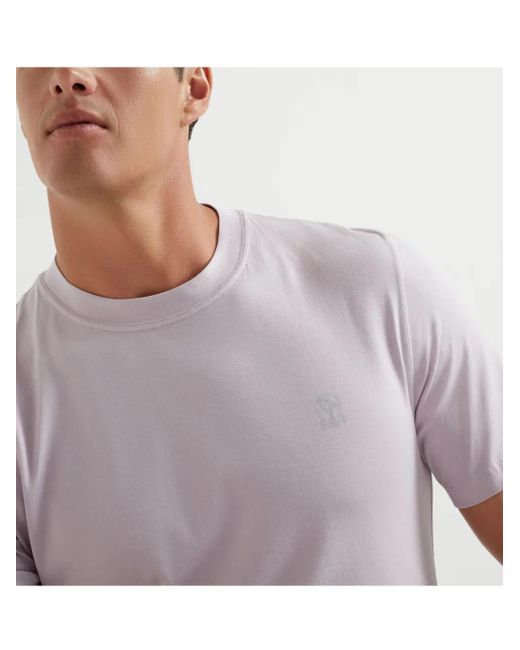 メンズ Brunello Cucinelli ロゴ Tシャツ Pink