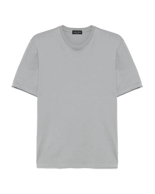 Roberto Collina Gray Cotton T-Shirt for men