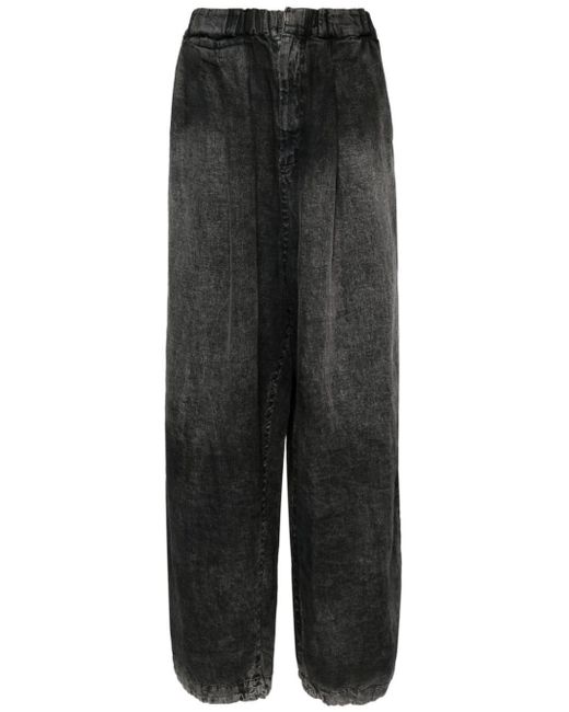 Maison Mihara Yasuhiro Black Wide-leg Linen Trousers for men