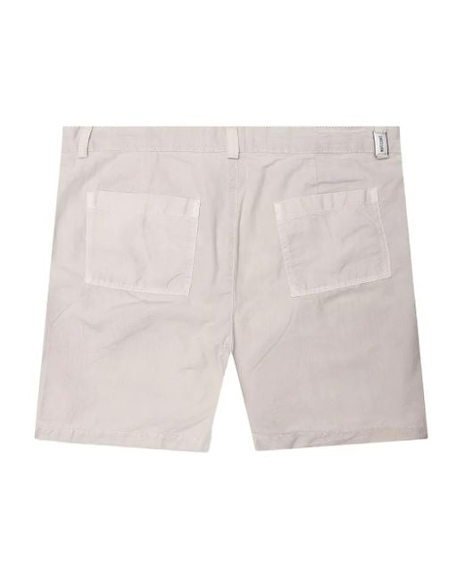 Represent White Linen Cargo Shorts for men