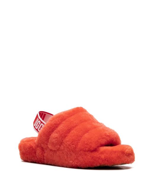 Ugg Red Fluff Yeah Currant" Slippers