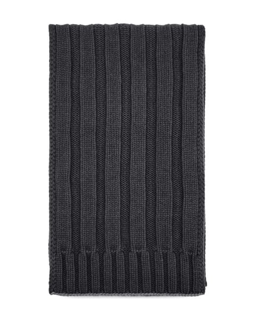 Tod's Black Ribbed-Knit Scarf for men