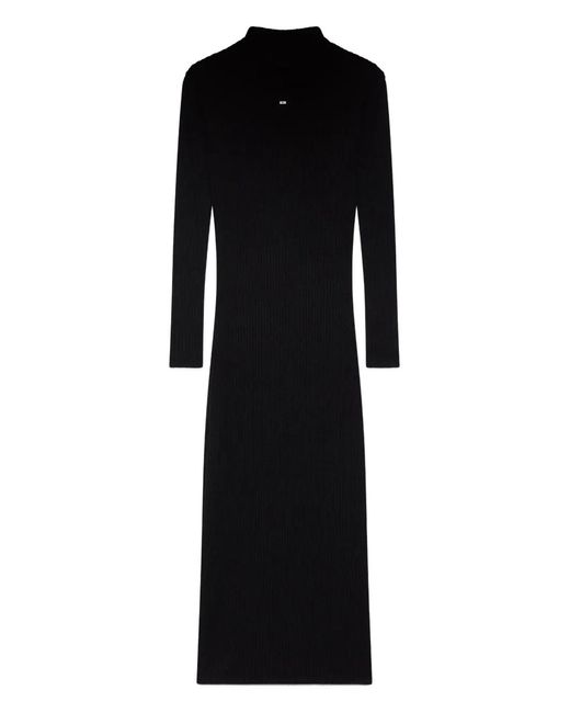 Gcds Black Long-Sleeve Maxi Dress