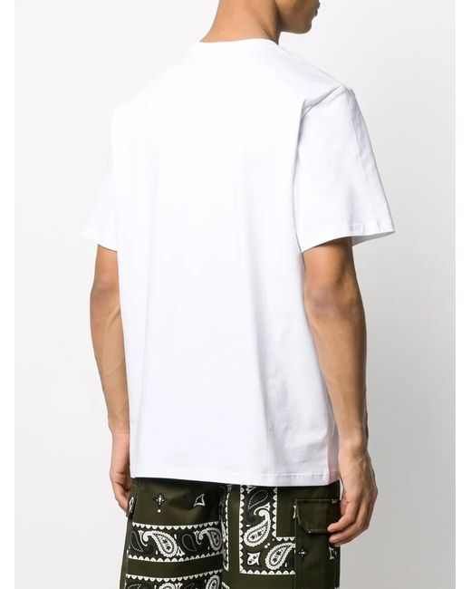 MSGM White Logo Print Cotton T-shirt for men