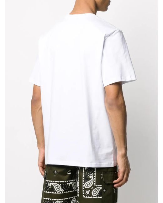MSGM White Logo Print Cotton T-shirt for men