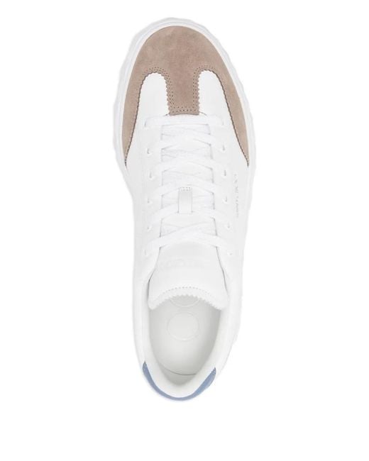 Jimmy Choo White Diamond Flex Suede-Panel Sneakers for men