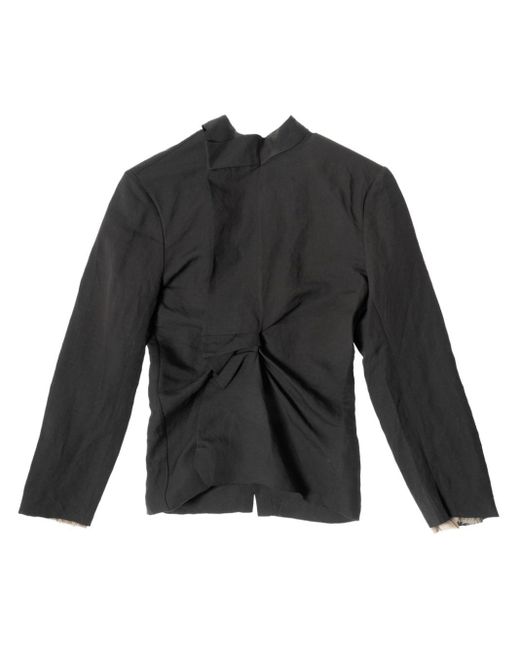 Camisa asimétrica de manga larga Uma Wang de color Black