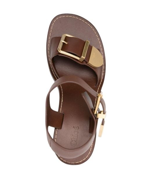 Chloé Brown Rebecca 75mm Leather Sandals