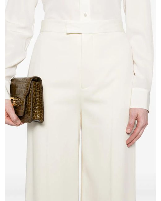 Ralph Lauren White Tailored Palazzo Trousers