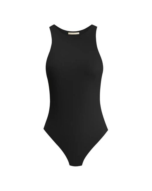 12 STOREEZ Black Racer-Back Bodysuit
