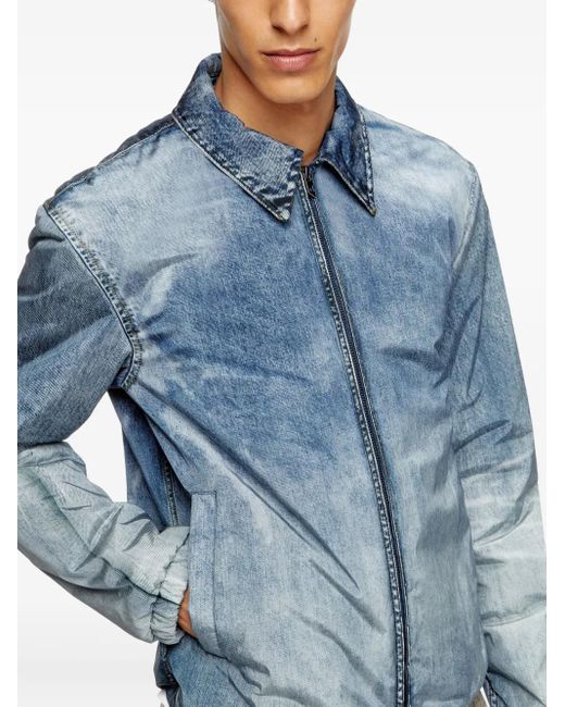 DIESEL Blue Denim Jackets for men