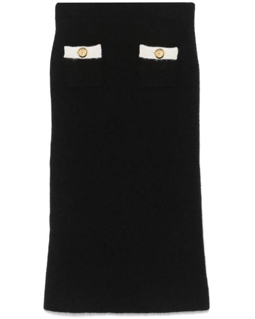 Alessandra Rich Gebreide Midi-Rok in het Black