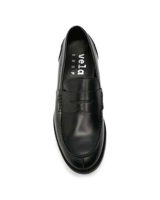 VELA SHOP Black Mocassins En Cuir À Entaille Penny for men